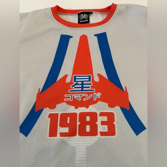 Vapor 95 Men’s Abstract Spellout Pullover Jumper 1983 Sweatshirt size Large - Picture 7 of 8